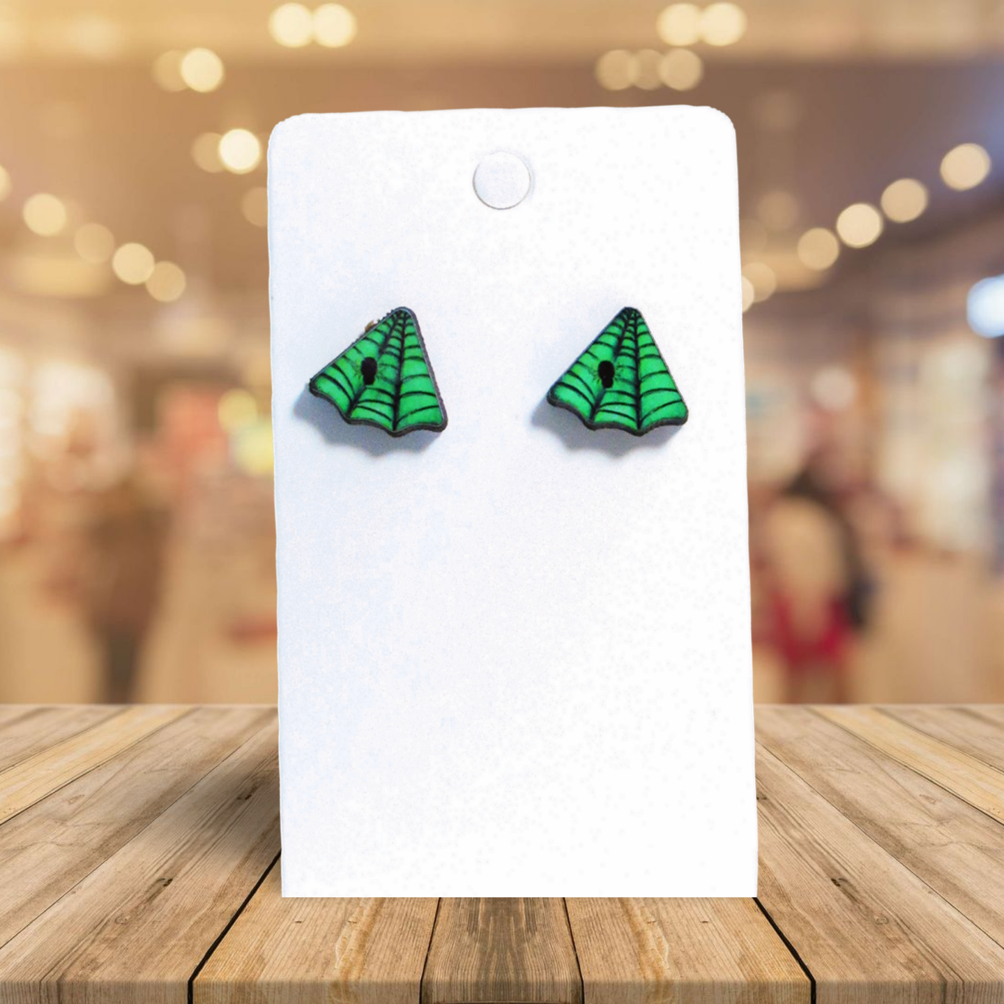 Spider Web Shaped Sublimated Stud Earrings