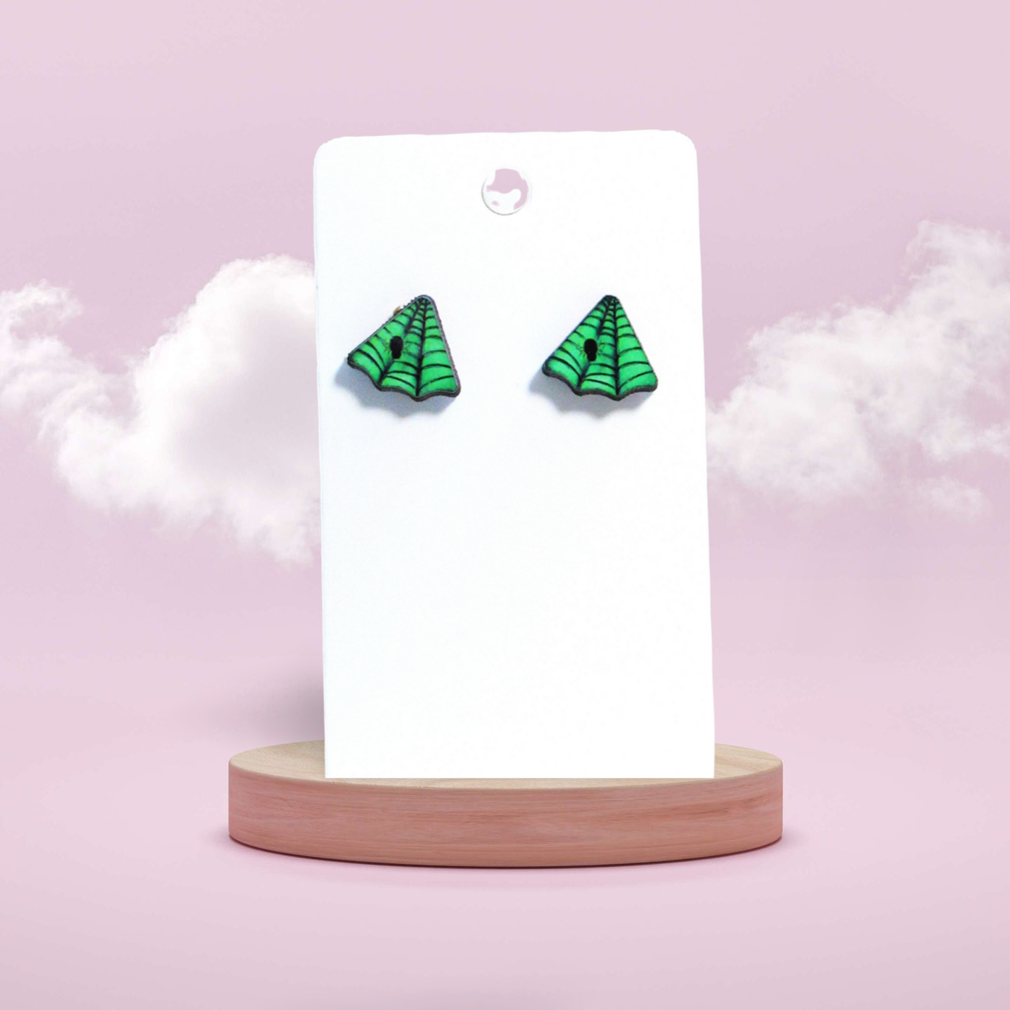 Spider Web Shaped Sublimated Stud Earrings