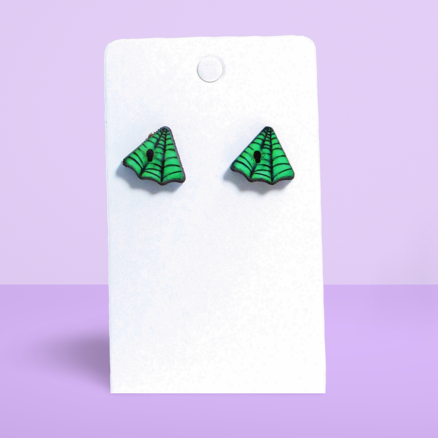 Spider Web Shaped Sublimated Stud Earrings