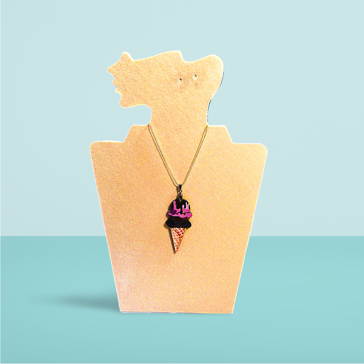 Ice Cream Cone Shaped Sublimated Necklace