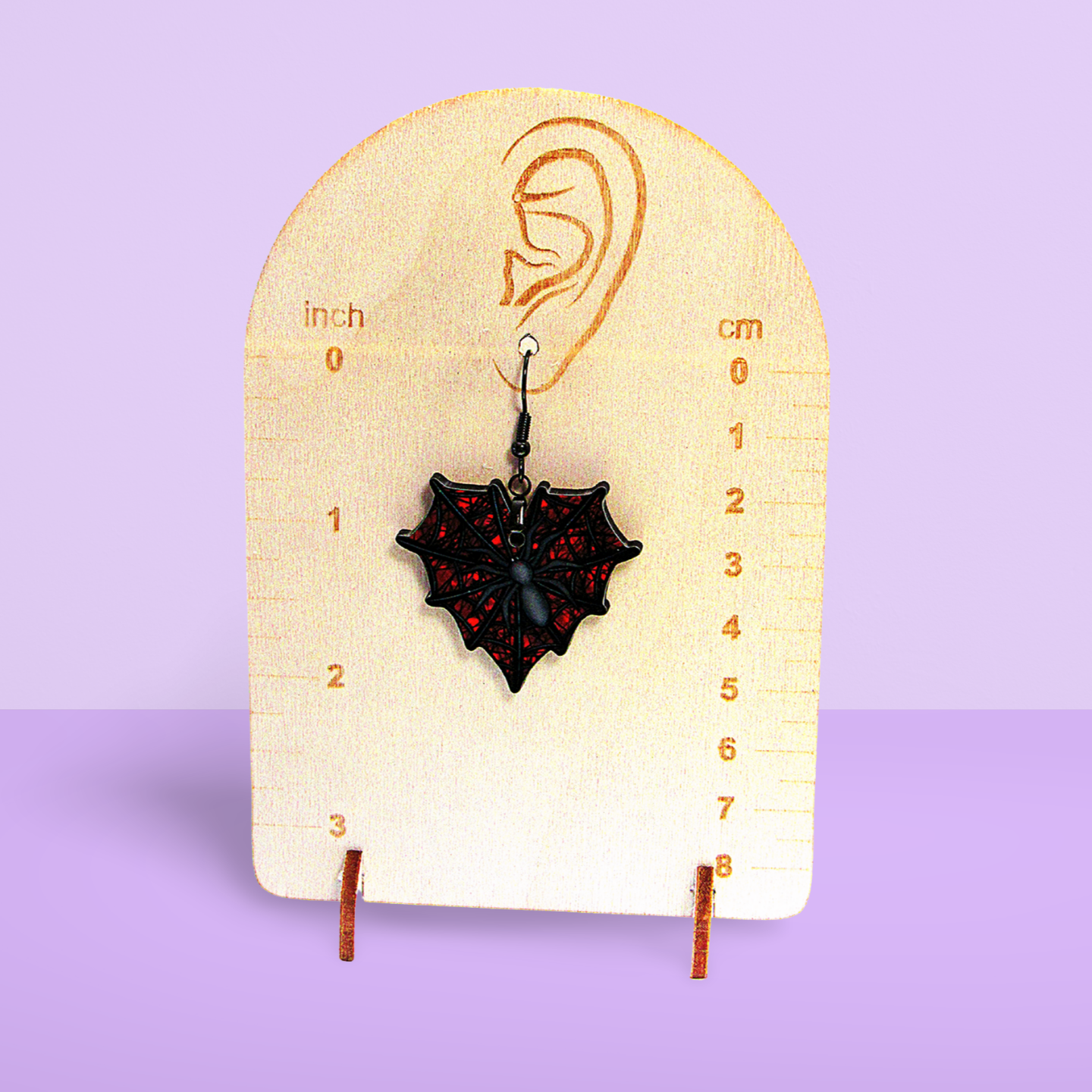 Heart Web Shaped Sublimated Earrings 1.5 inch