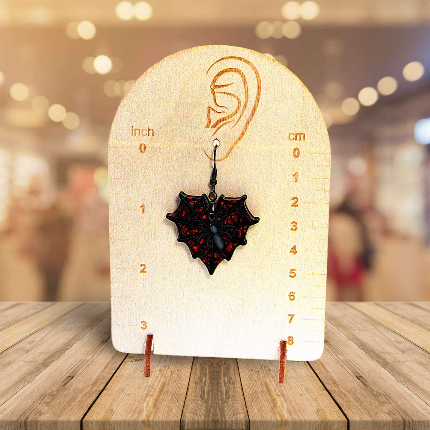 Heart Web Shaped Sublimated Earrings 1.5 inch