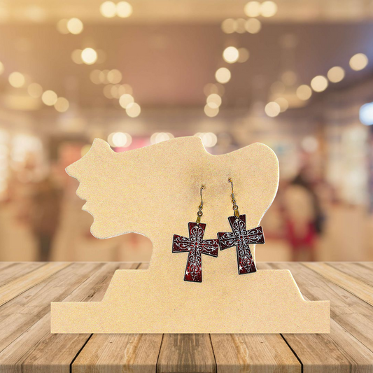 Cross Shaped Sublimated Earrings 1.5 inches