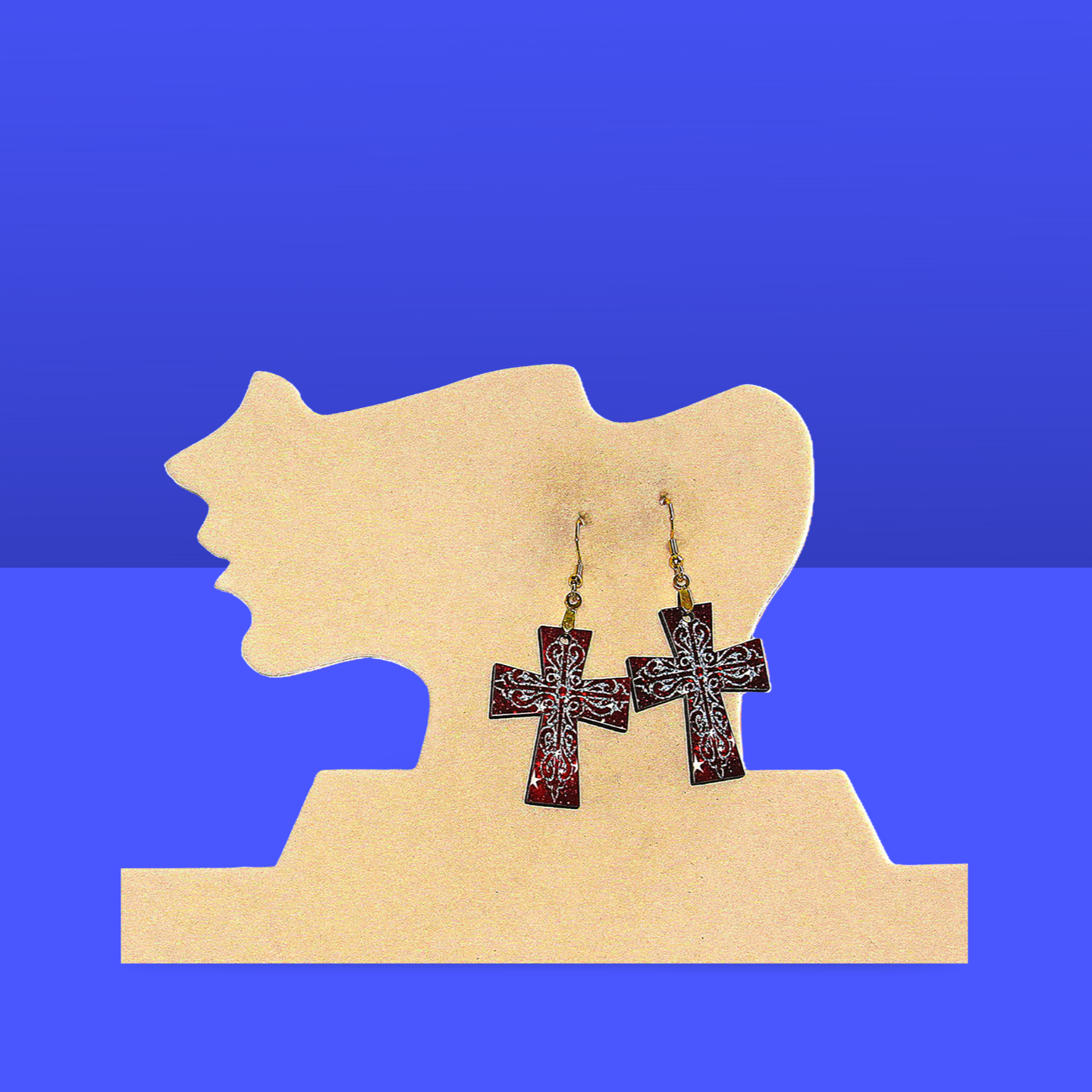 Cross Shaped Sublimated Earrings 1.5 inches