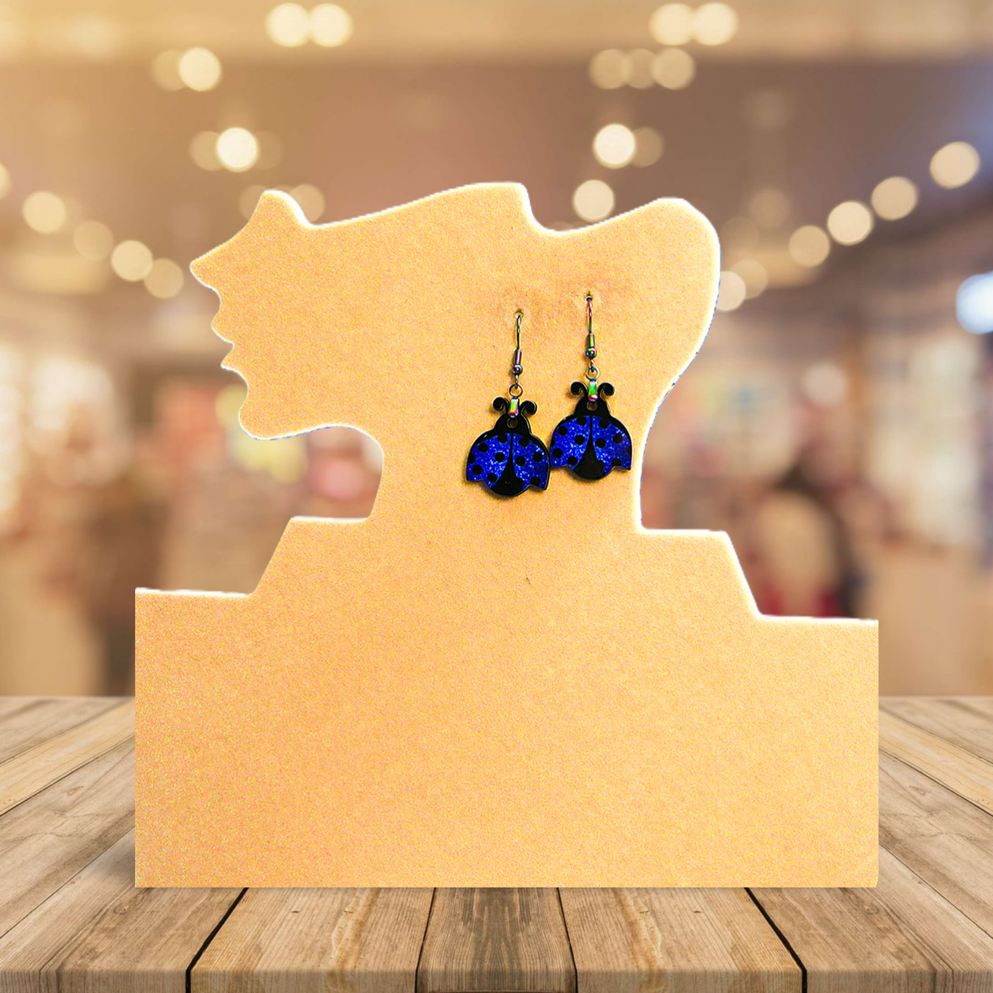 Ladybug Shaped Sublimated Earrings 1 inch