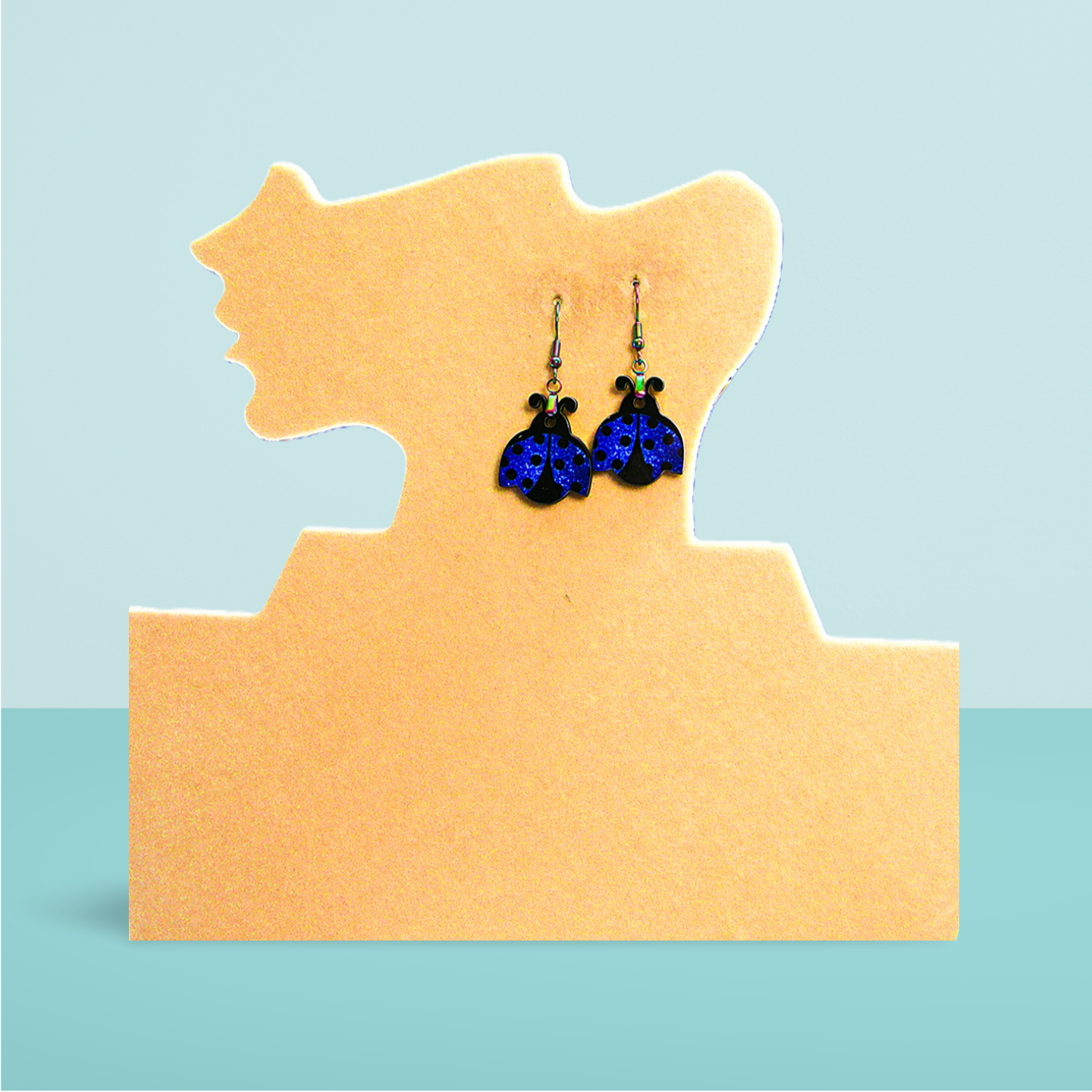 Ladybug Shaped Sublimated Earrings 1 inch