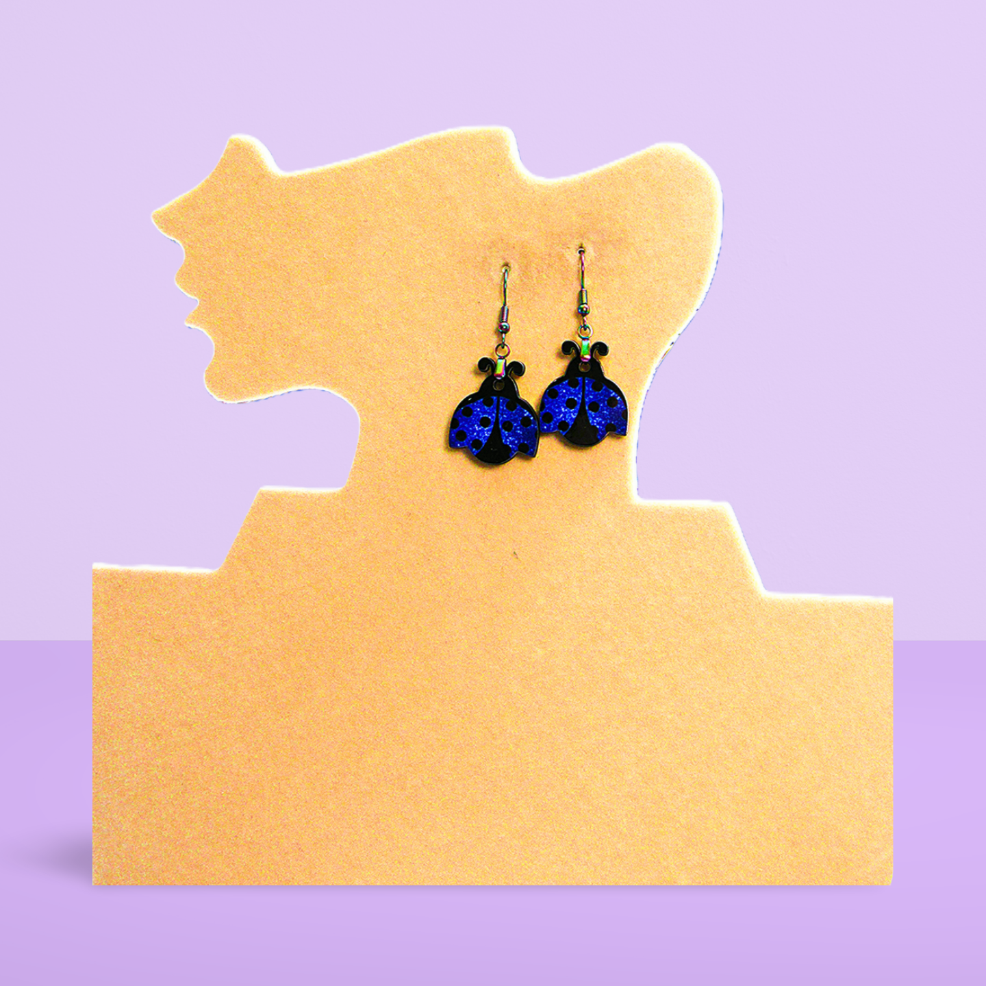 Ladybug Shaped Sublimated Earrings 1 inch