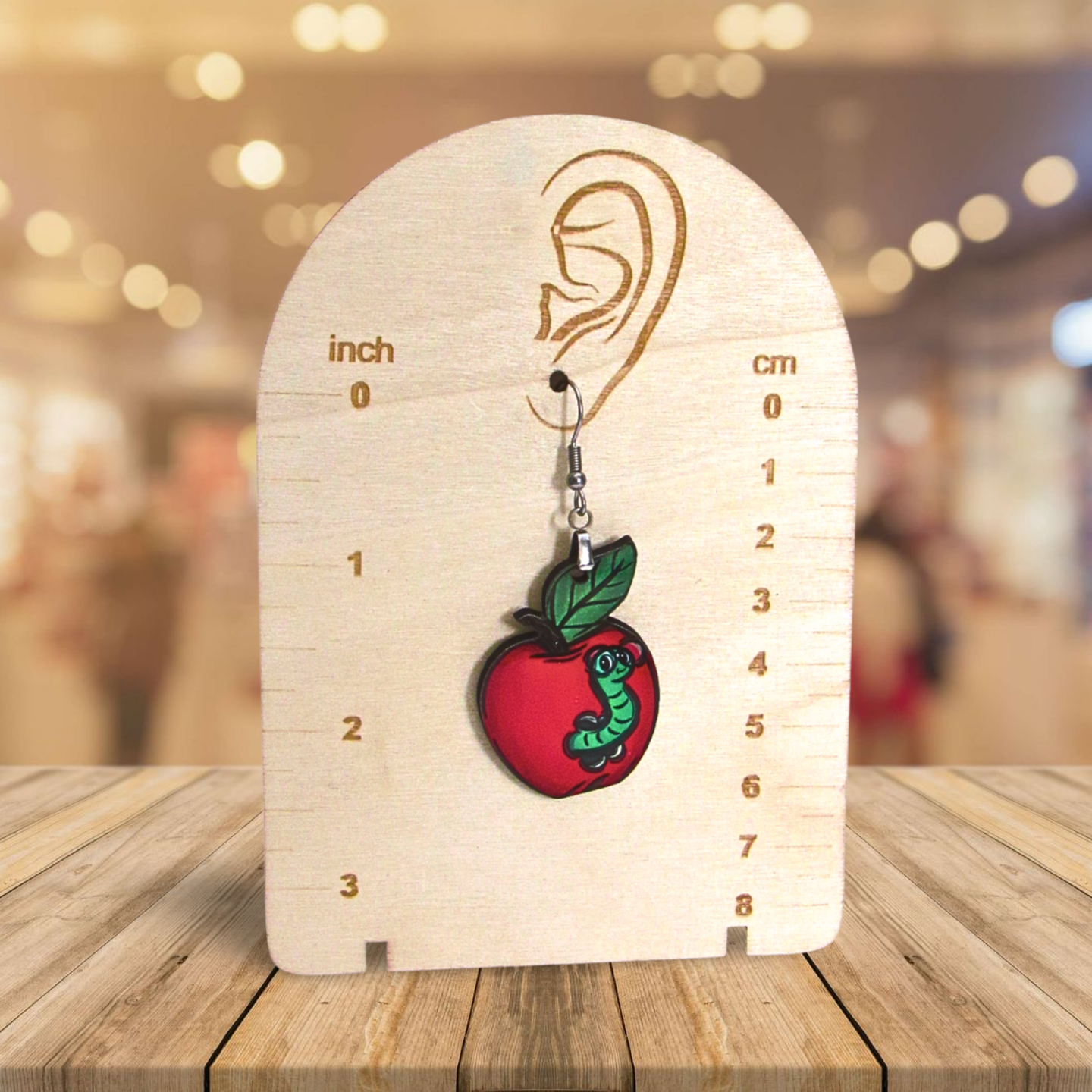 Apple Shaped Sublimated Earring
