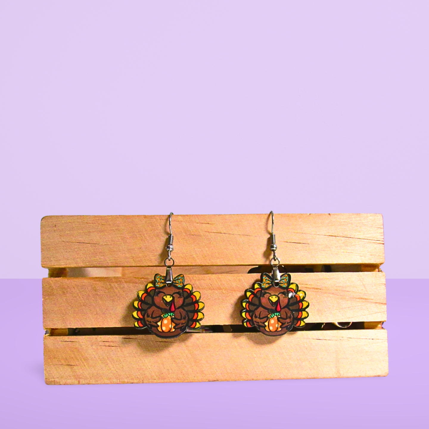 Turkey with Bow Shaped Sublimated Earrings