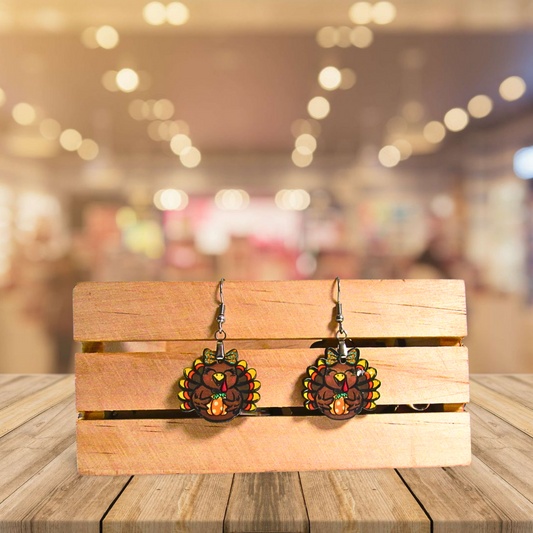 Turkey with Bow Shaped Sublimated Earrings