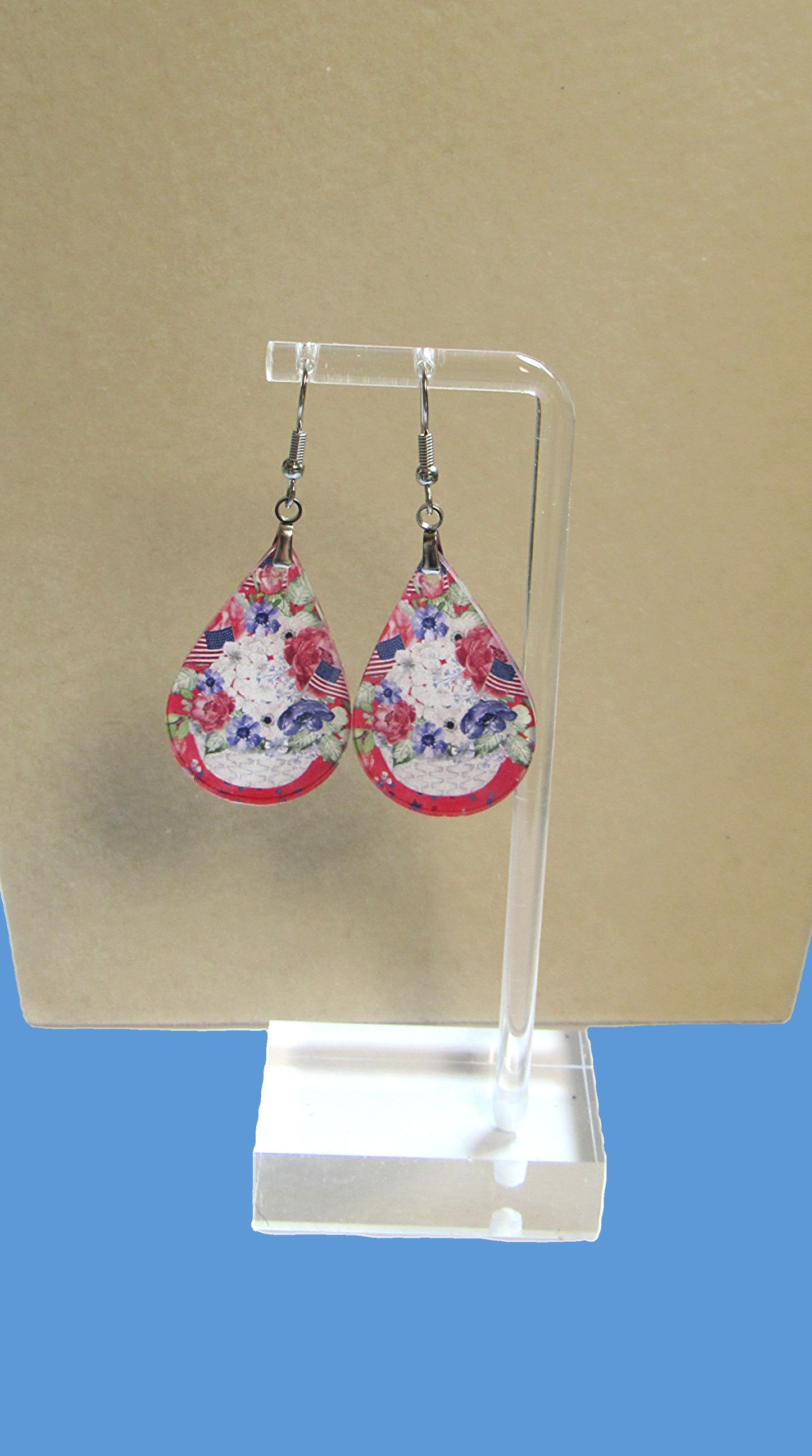 Acrylic Teardrop Shaped Sublimated Earrings