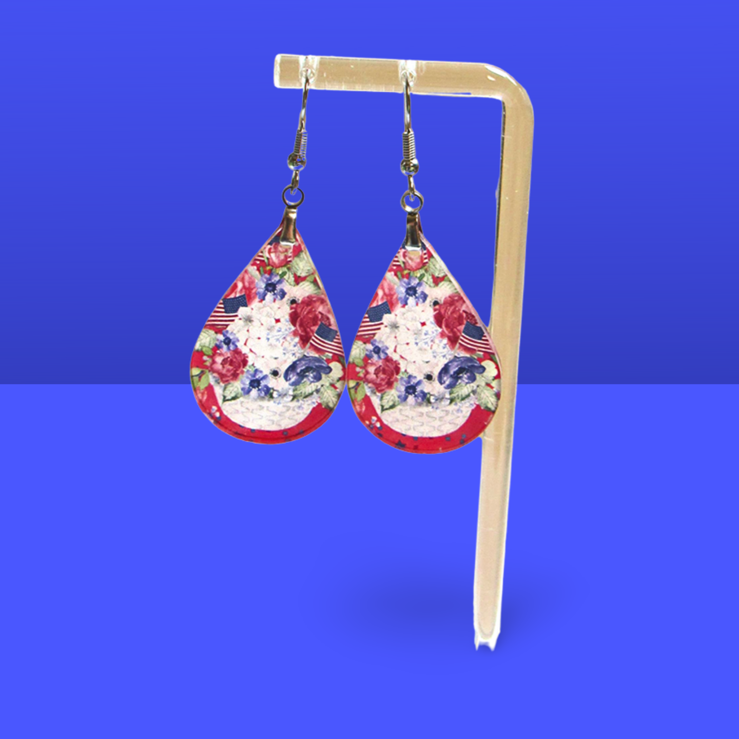 Acrylic Teardrop Shaped Sublimated Earrings 1.5 inch