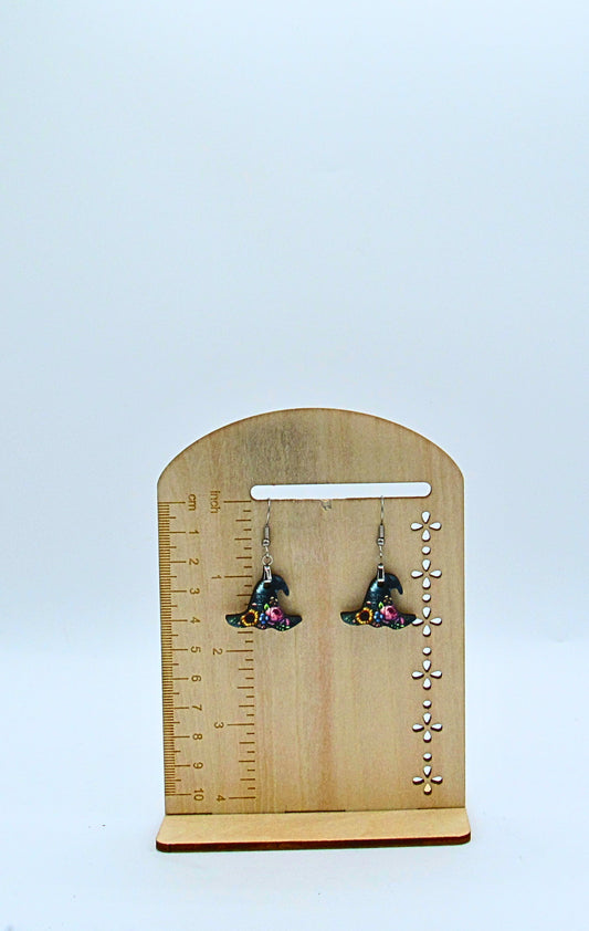 MDF-Witch Hat Shaped Sublimated Earrings 1 inch