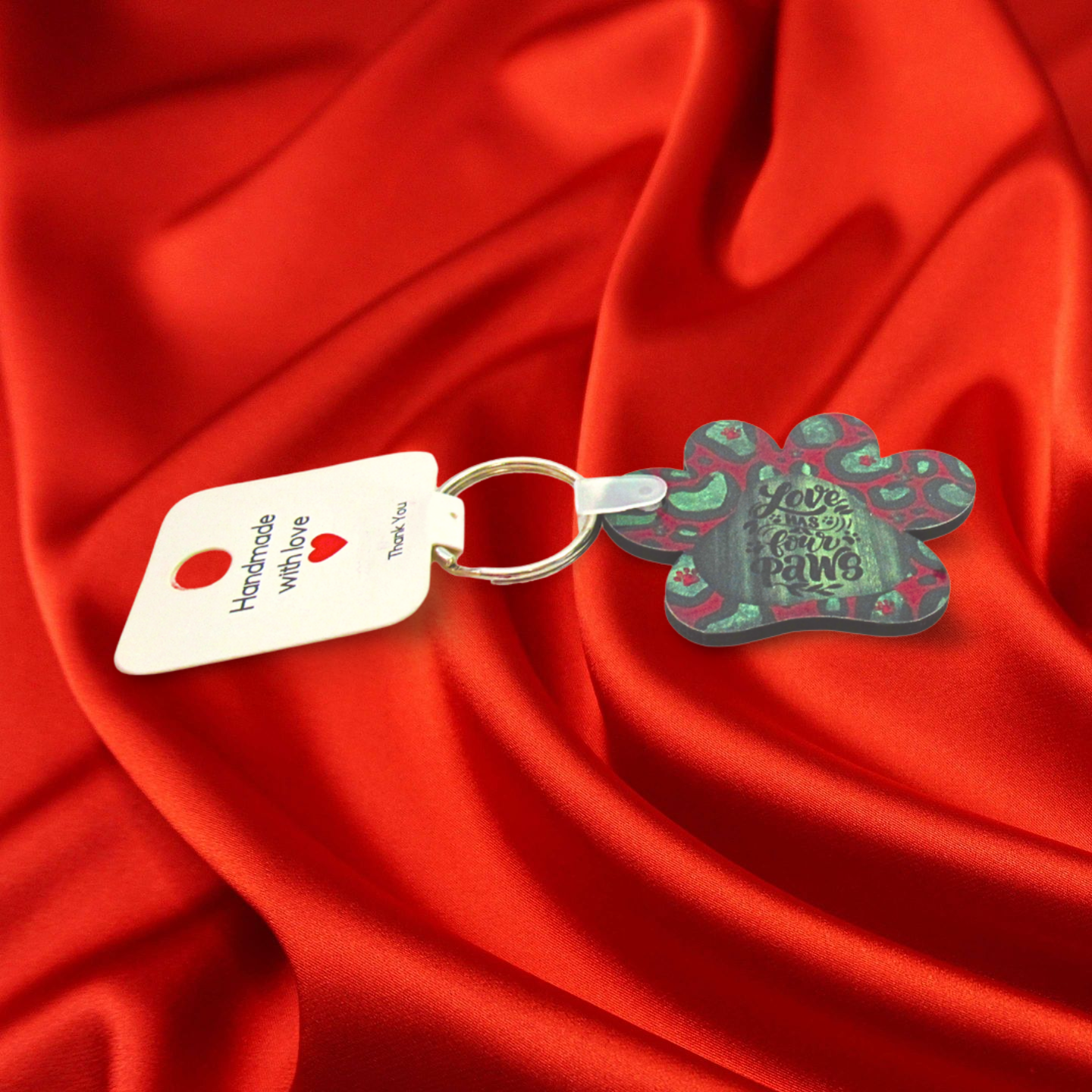 Paw Print Shaped Sublimated Keychain MDF