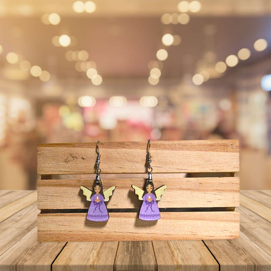 Angel Shaped Sublimated Earrings 1 inch MDF