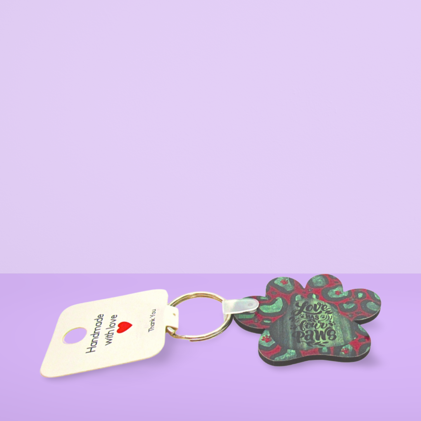 Paw Print Shaped Sublimated Keychain MDF
