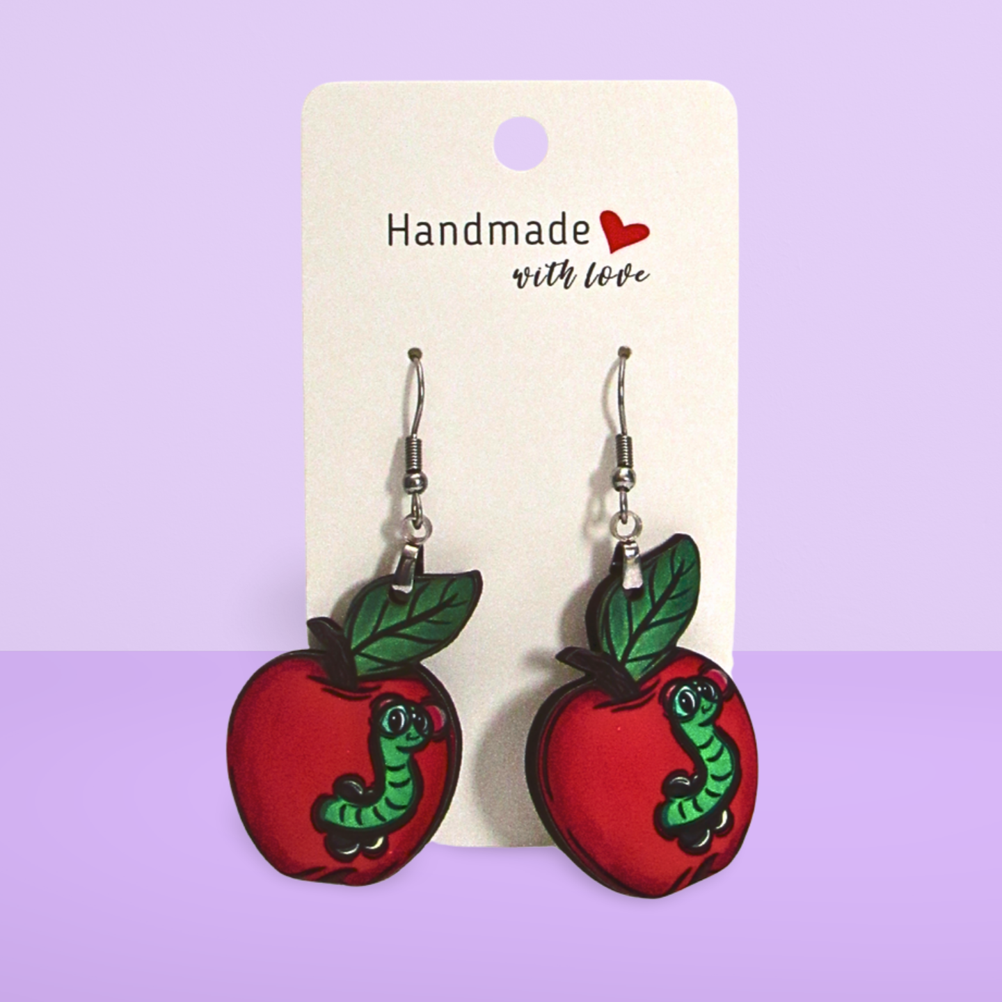 Apple Shaped Sublimated Earring
