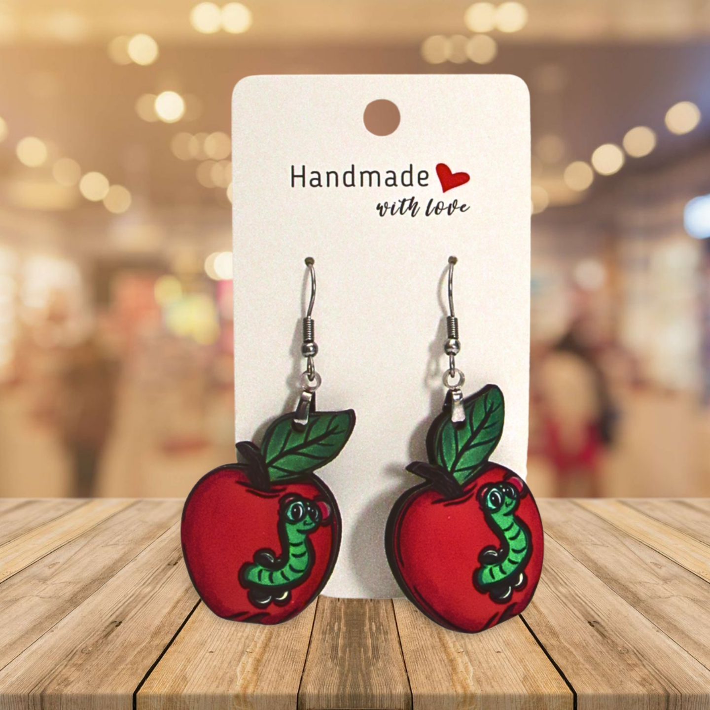 Apple Shaped Sublimated Earring