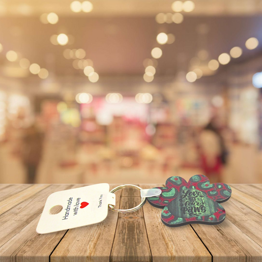 Paw Print Shaped Sublimated Keychain MDF
