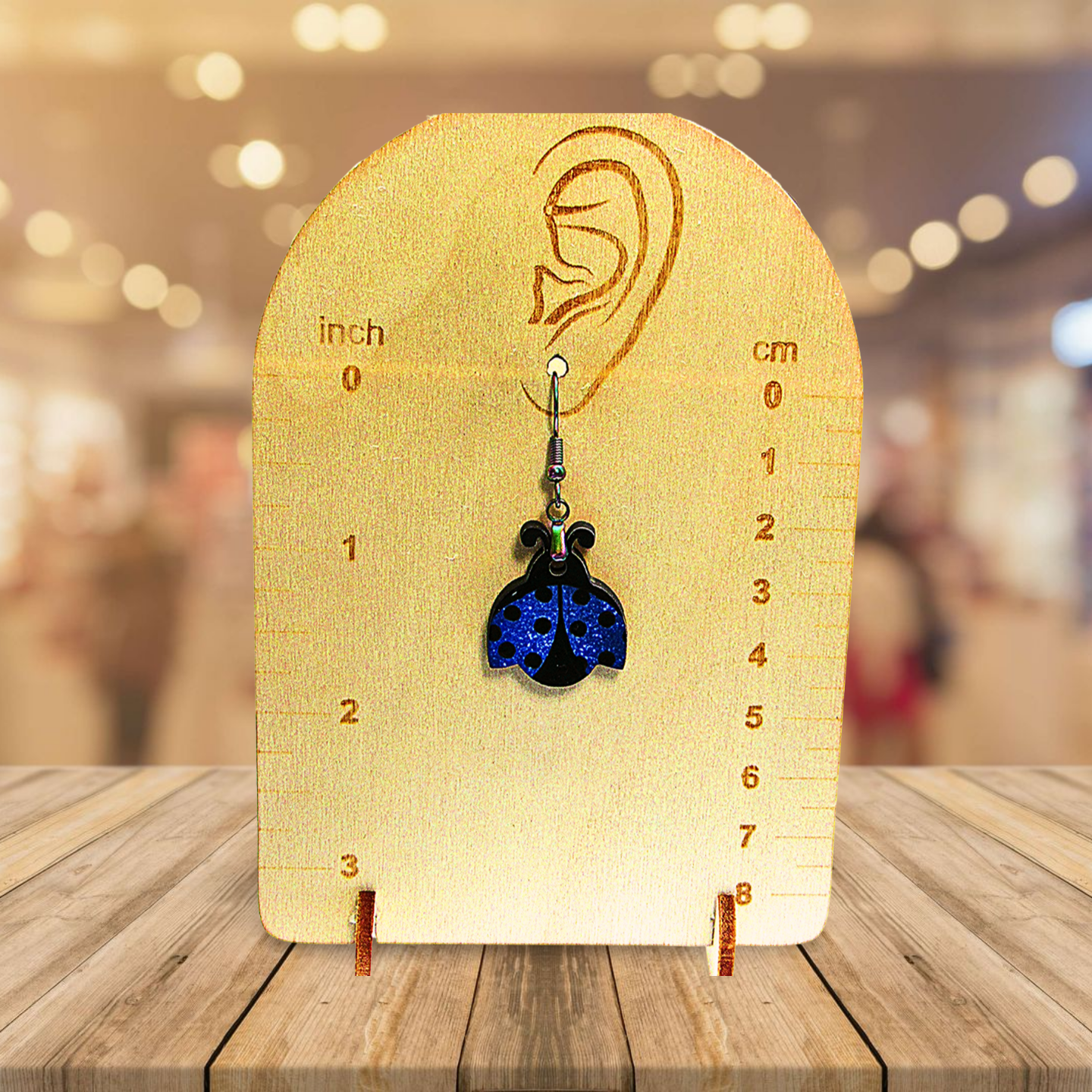 Ladybug Shaped Sublimated Earrings 1 inch