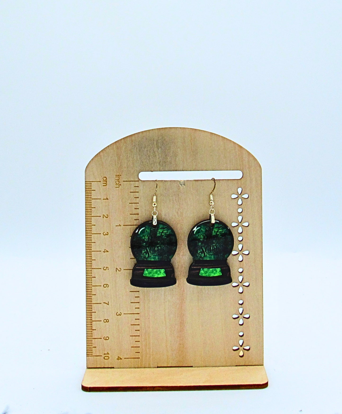 MDF-Snow Globe Shaped Sublimated Earrings 1.5 inch(Halloween)