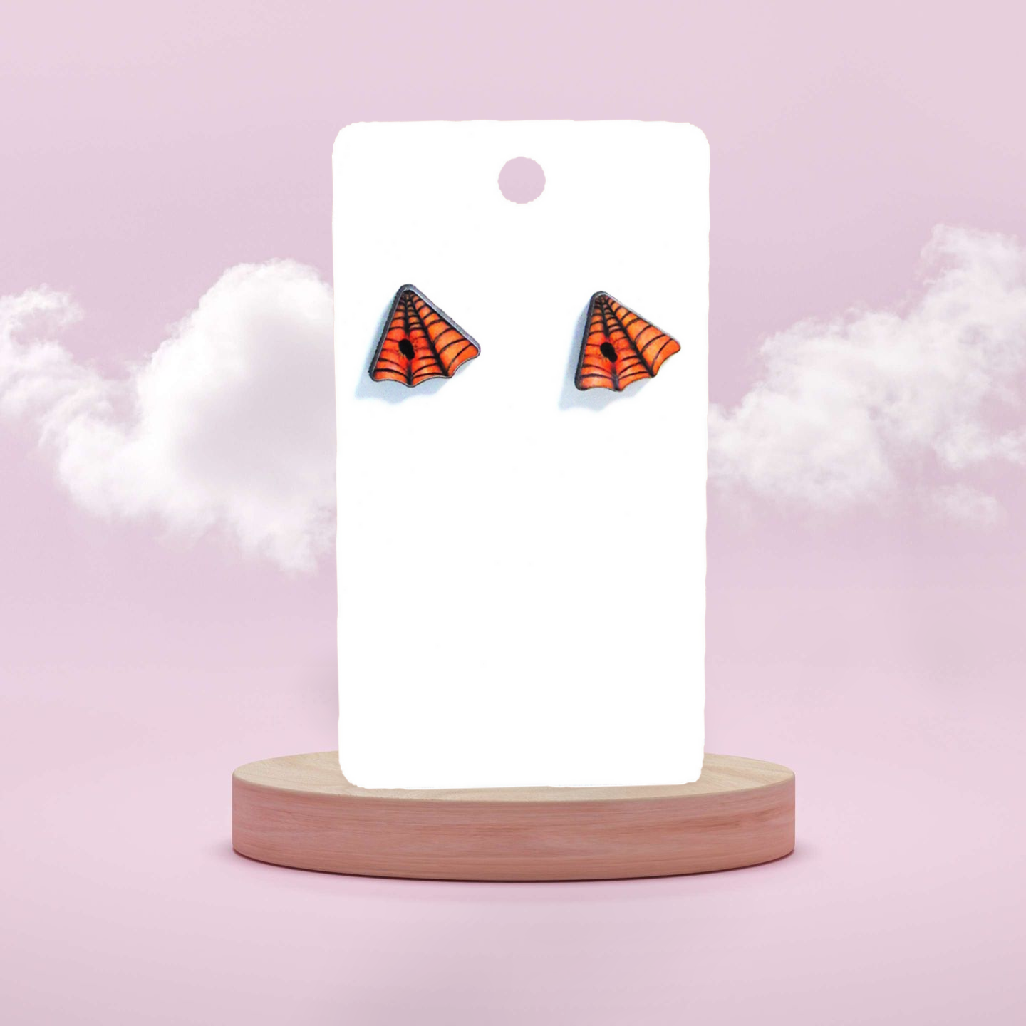 Spider Web Shaped Sublimated Stud Earrings