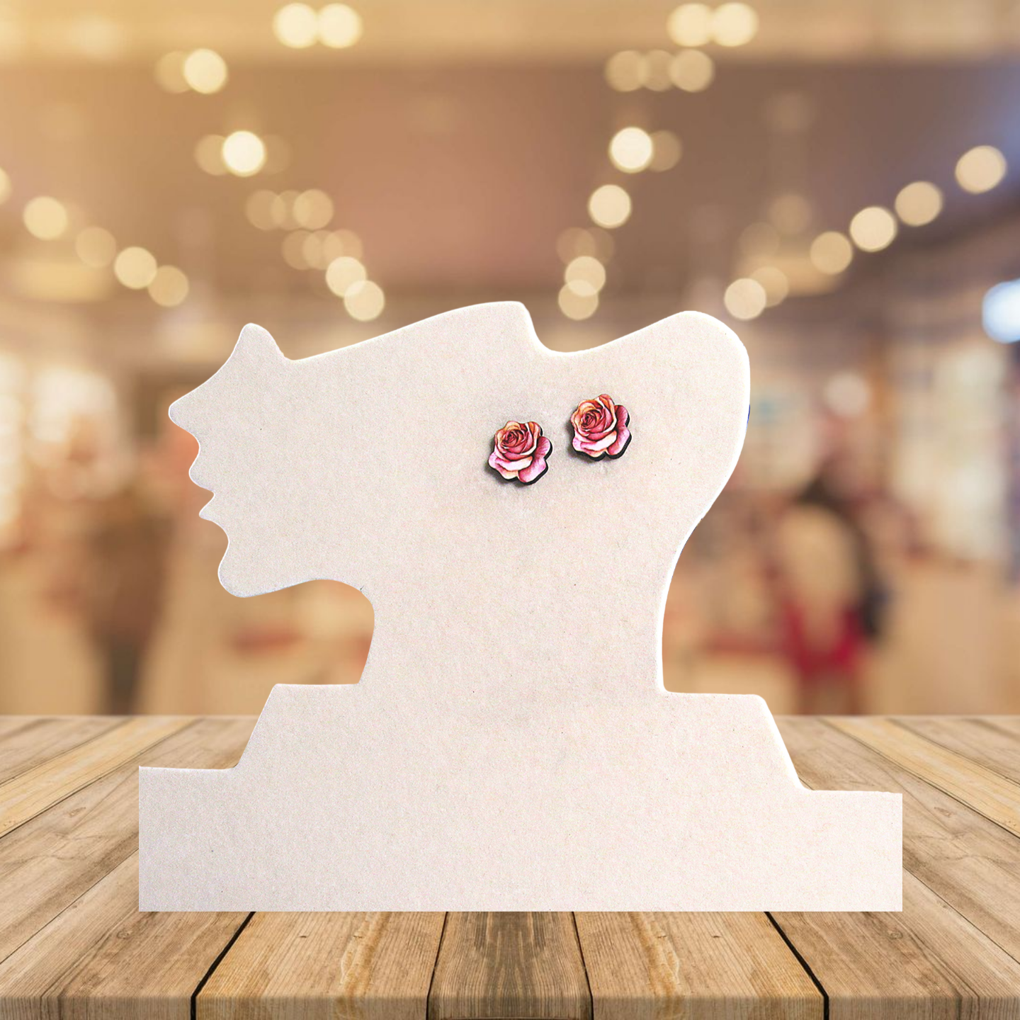 Rose Shaped Sublimated Stud Earrings