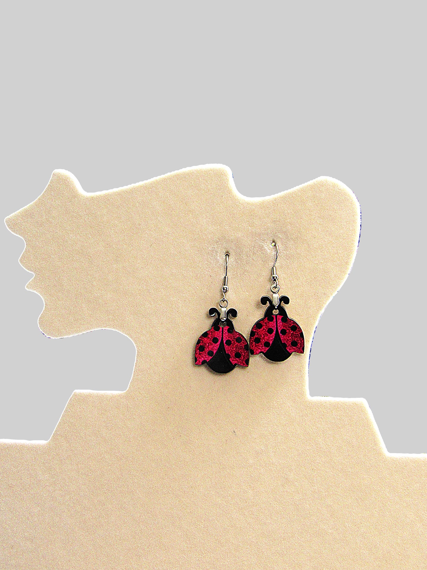 Ladybug Shaped Sublimated Earrings 1 inch