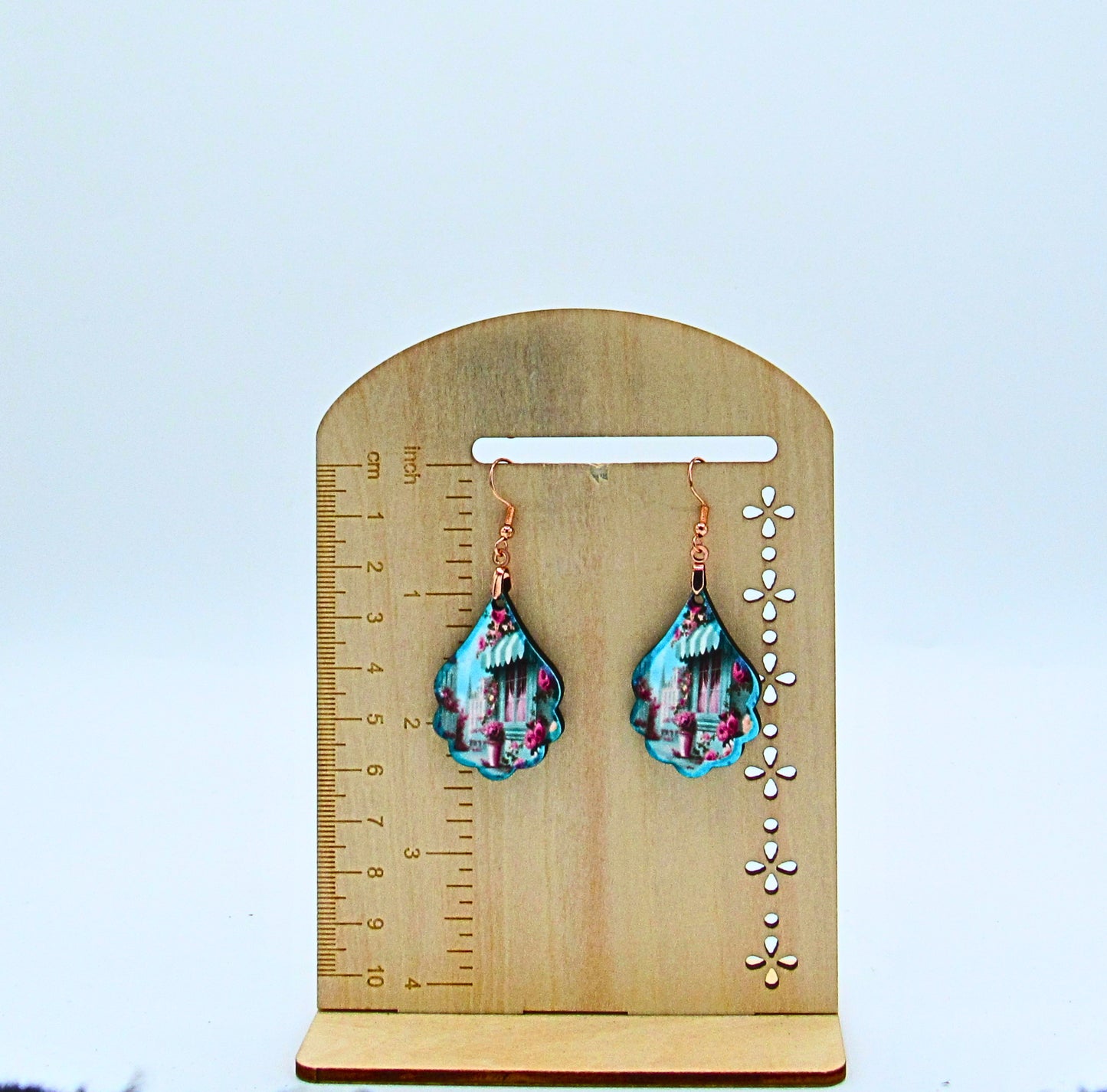 MDF-Fancy Teardrop Shaped Sublimated Earrings 1.5 inch