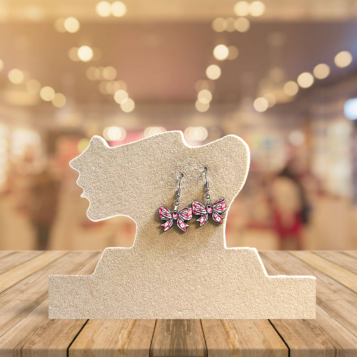 Bow Shaped Sublimated Earrings 1 inch
