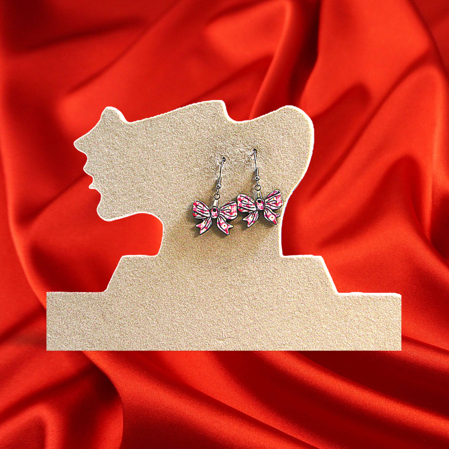 Bow Shaped Sublimated Earrings 1 inch