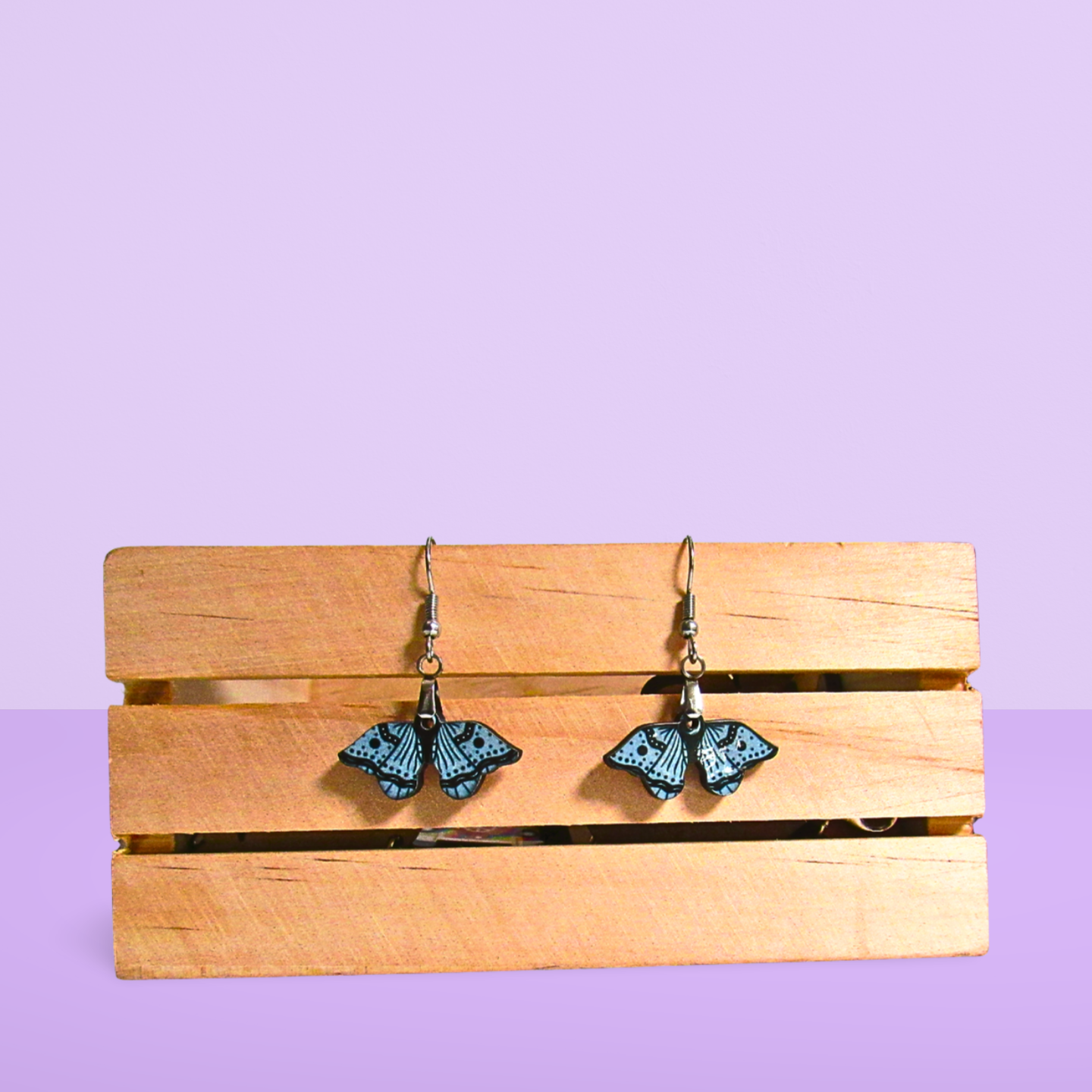 Moth Shaped Sublimated Earrings 1 inch