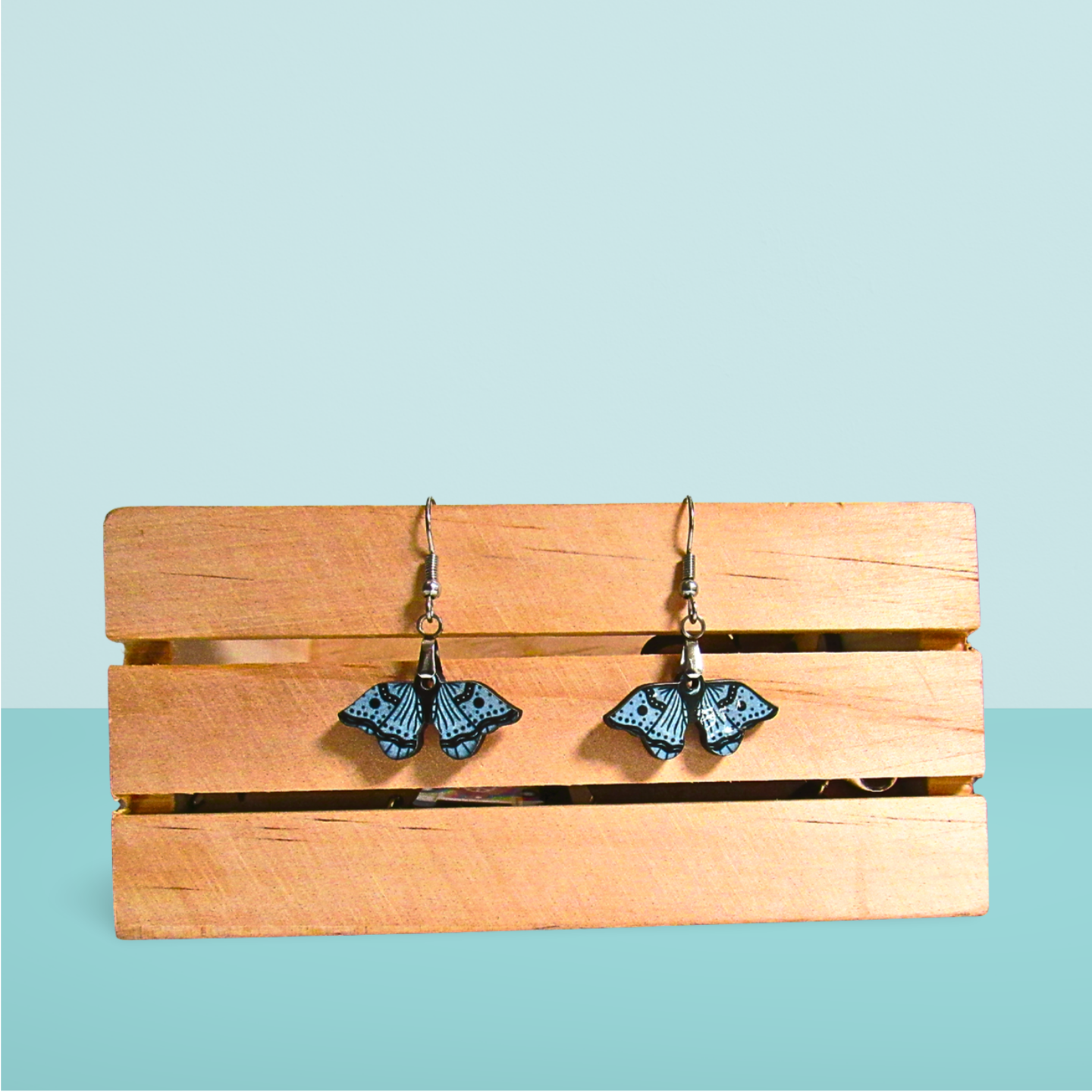 Moth Shaped Sublimated Earrings 1 inch