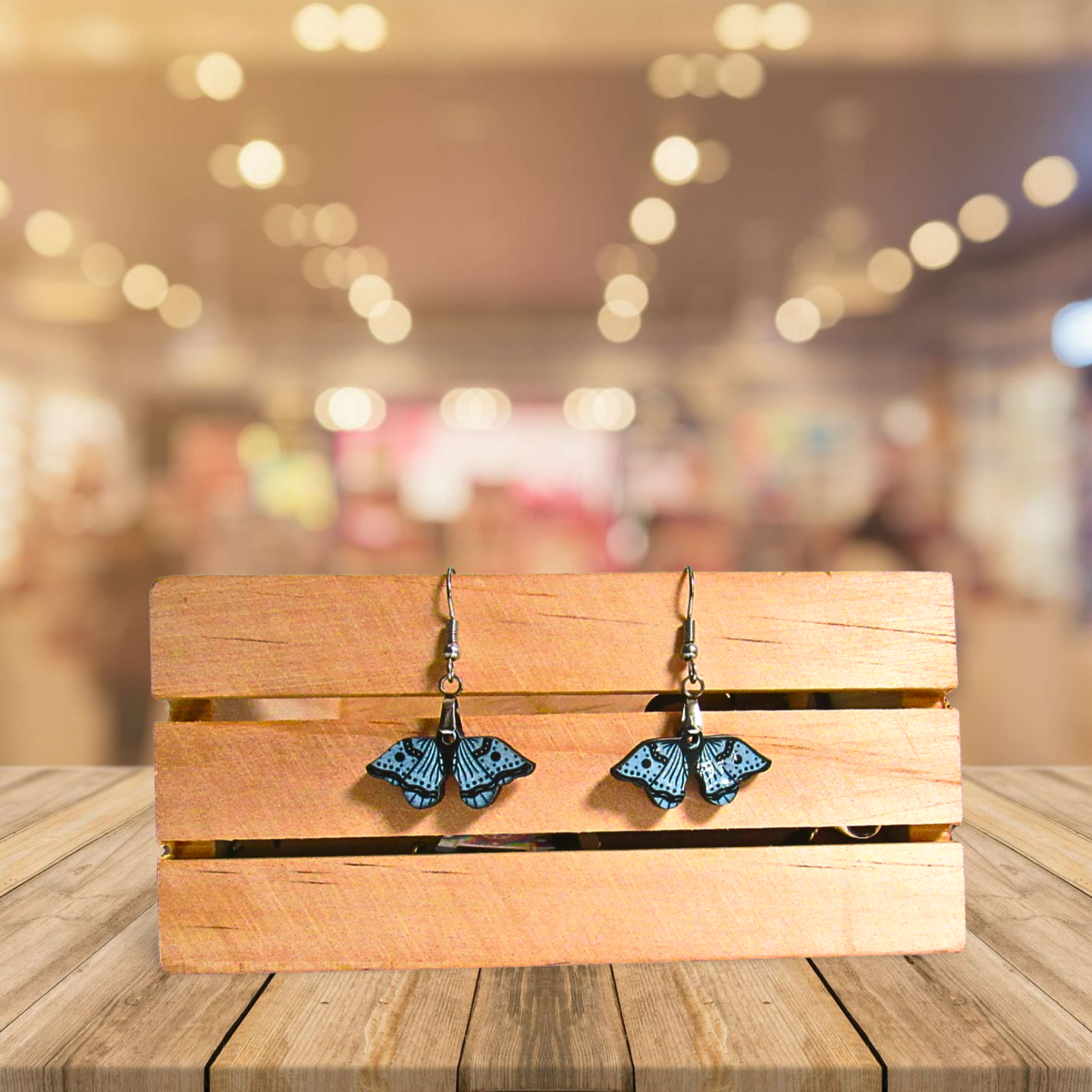 Moth Shaped Sublimated Earrings 1 inch