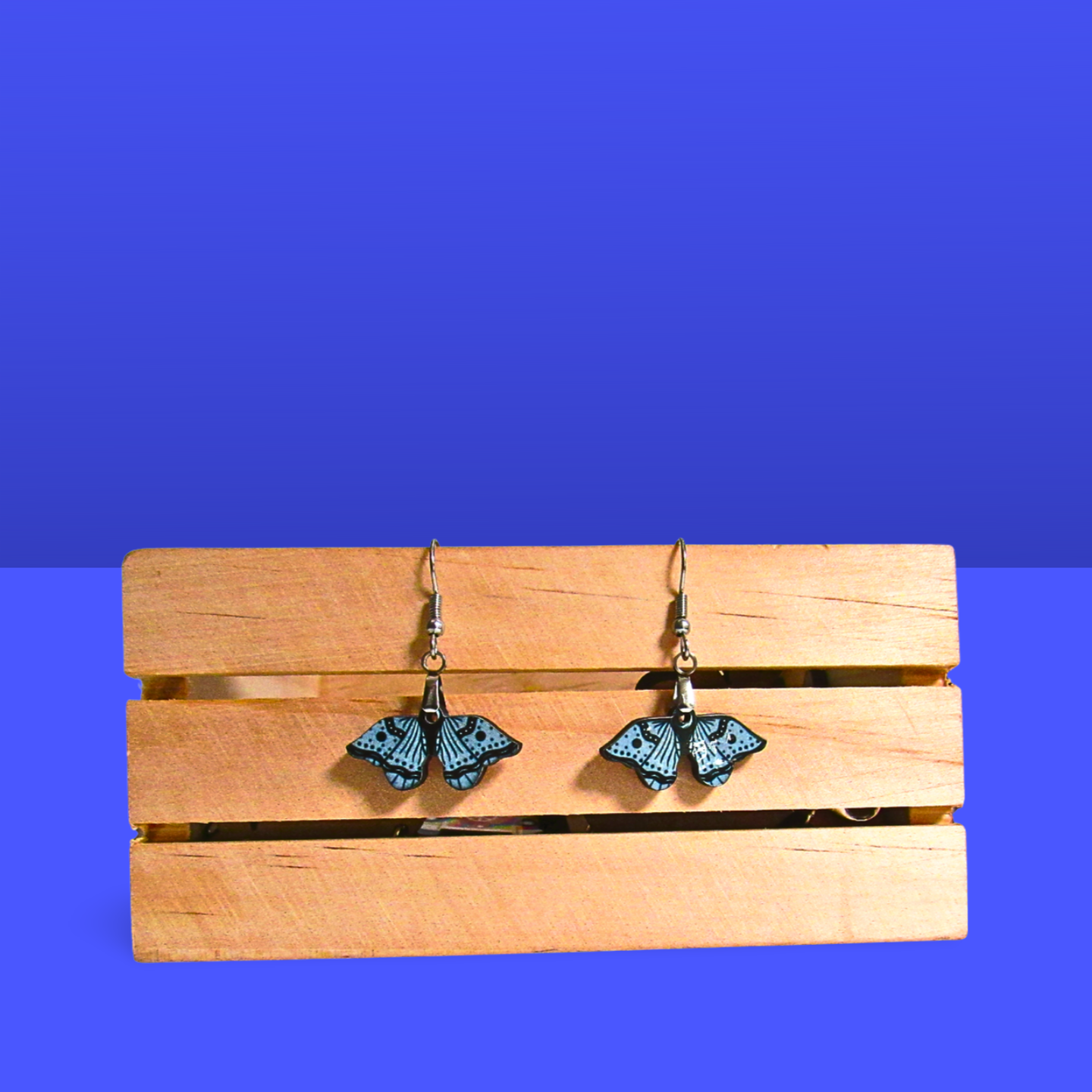 Moth Shaped Sublimated Earrings 1 inch