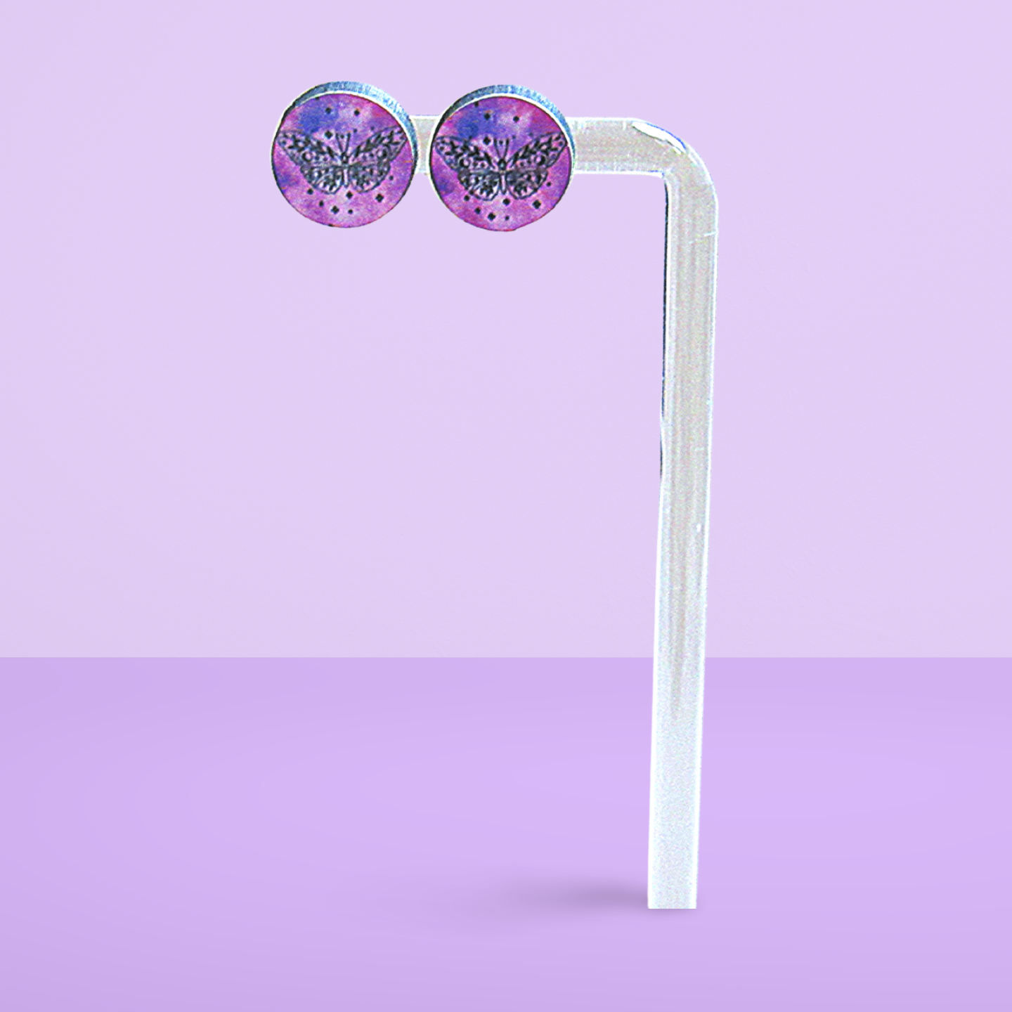 Round Shaped Sublimated Stud Earrings MDF