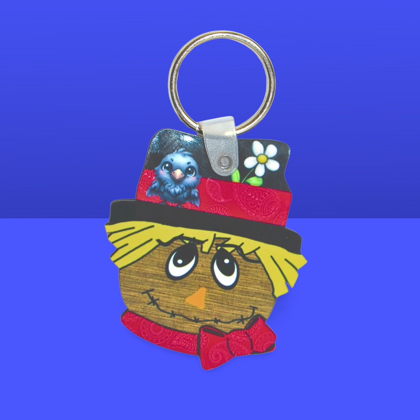 Scarecrow Head Shaped Sublimated Keychain