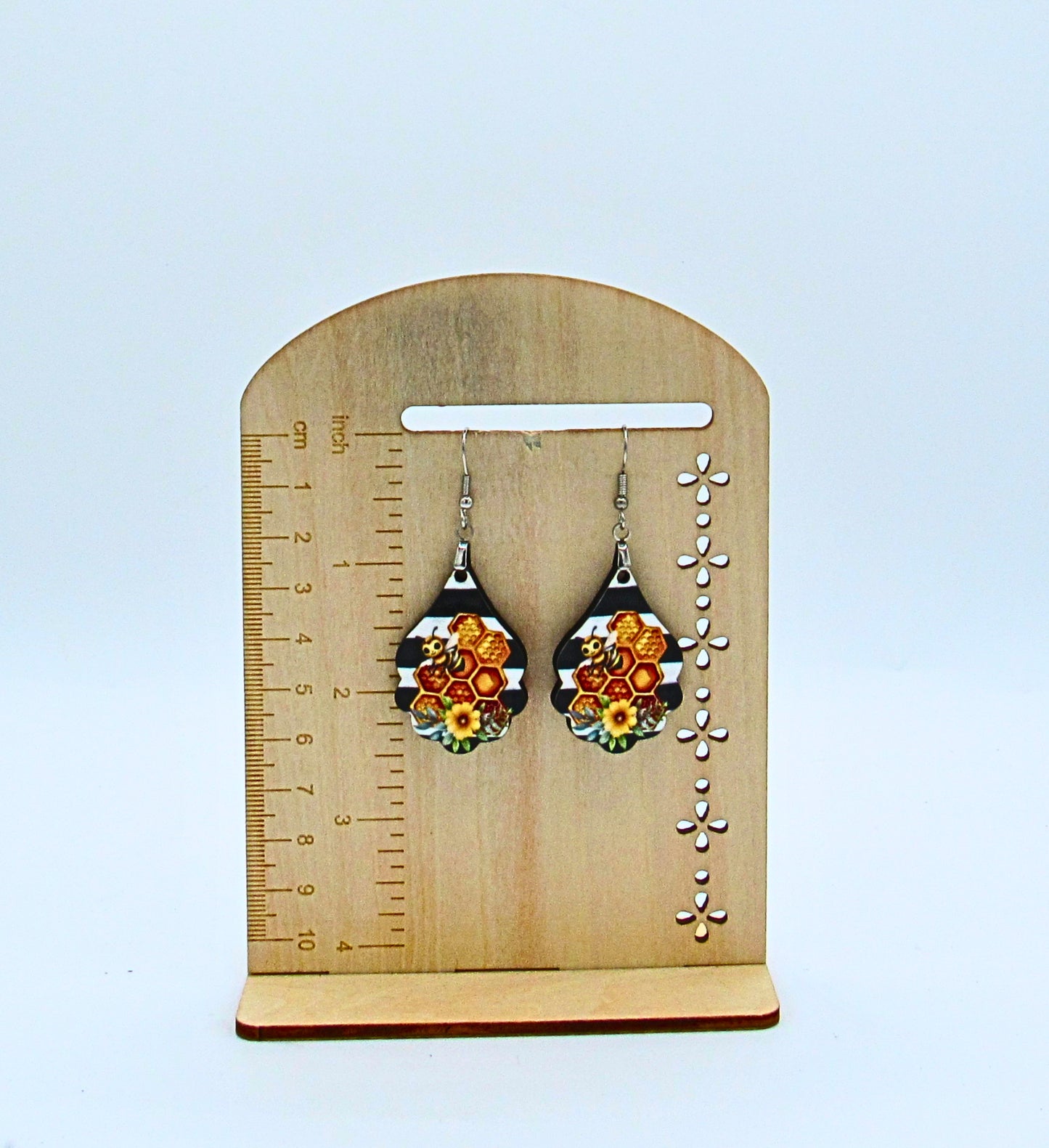 MDF-Fancy Teardrop Shaped Sublimated Earrings 1.5 inch