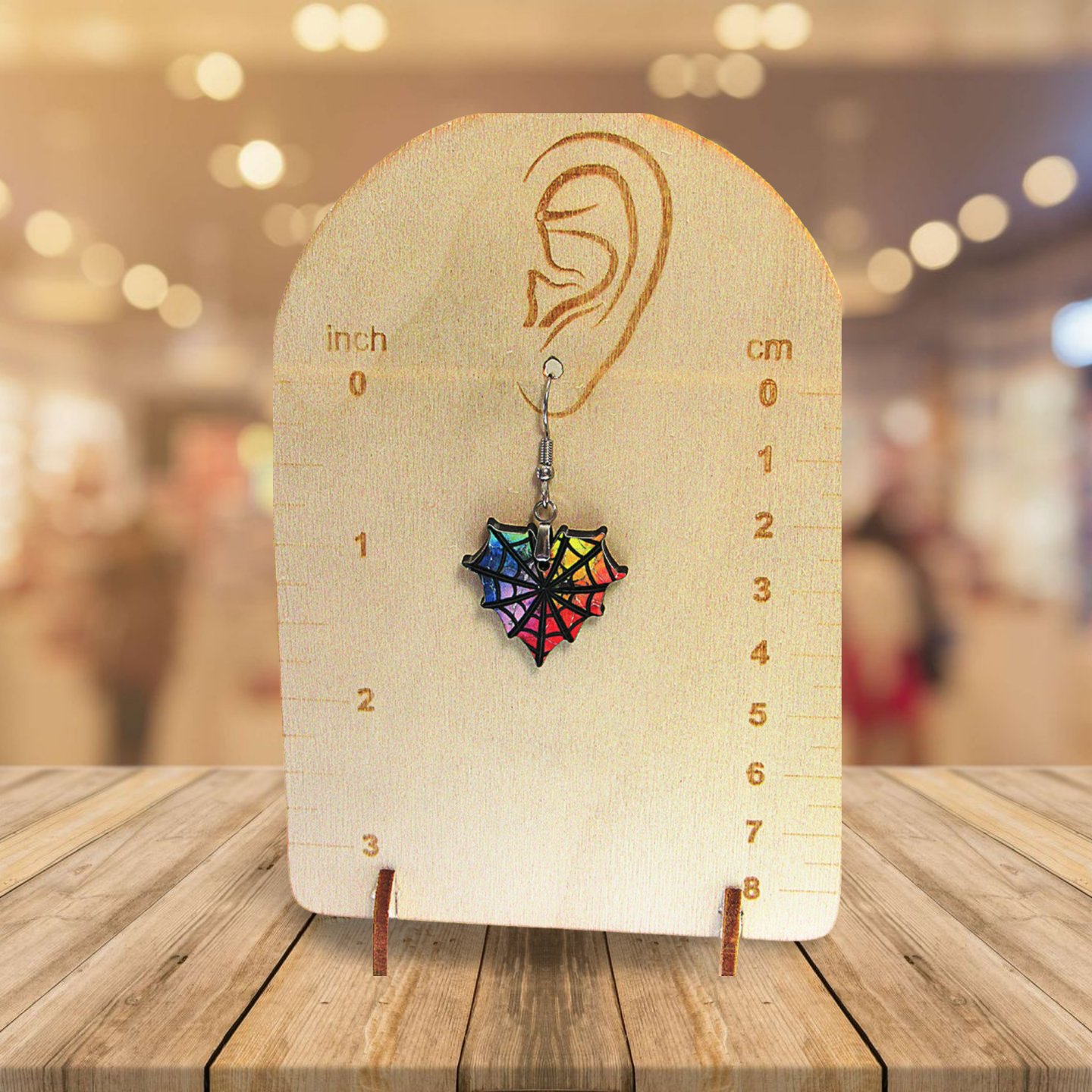 Heart Web Shaped Sublimated Earrings 1 inch