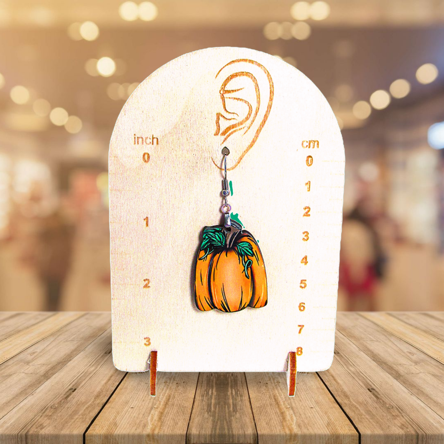 Tall Pumpkin Shaped Sublimated Earrings 1.5 inch