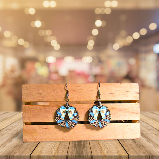 Bow Wreath Shaped Sublimated Earrings