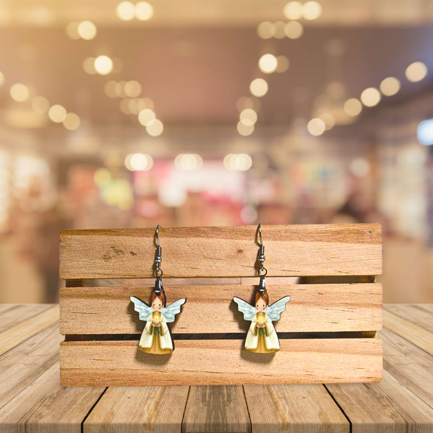 Angel Shaped Sublimated Earrings 1 inch MDF