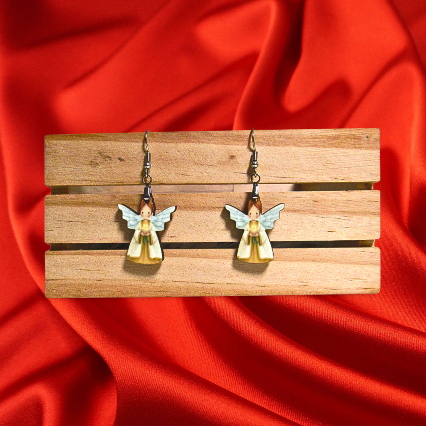Angel Shaped Sublimated Earrings 1 inch MDF