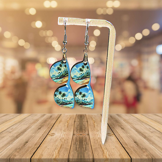 Sunglass Shaped Sublimated Earrings