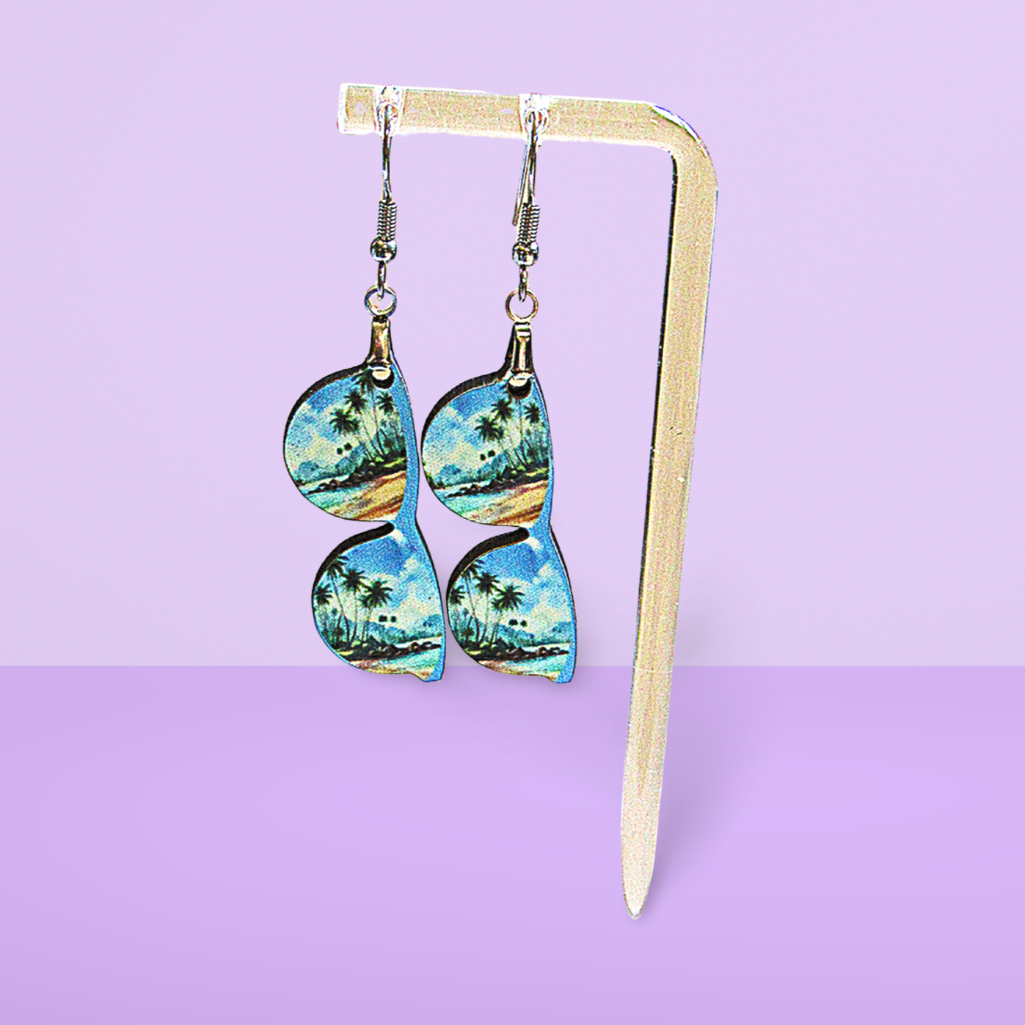 Sunglass Shaped Sublimated Earrings