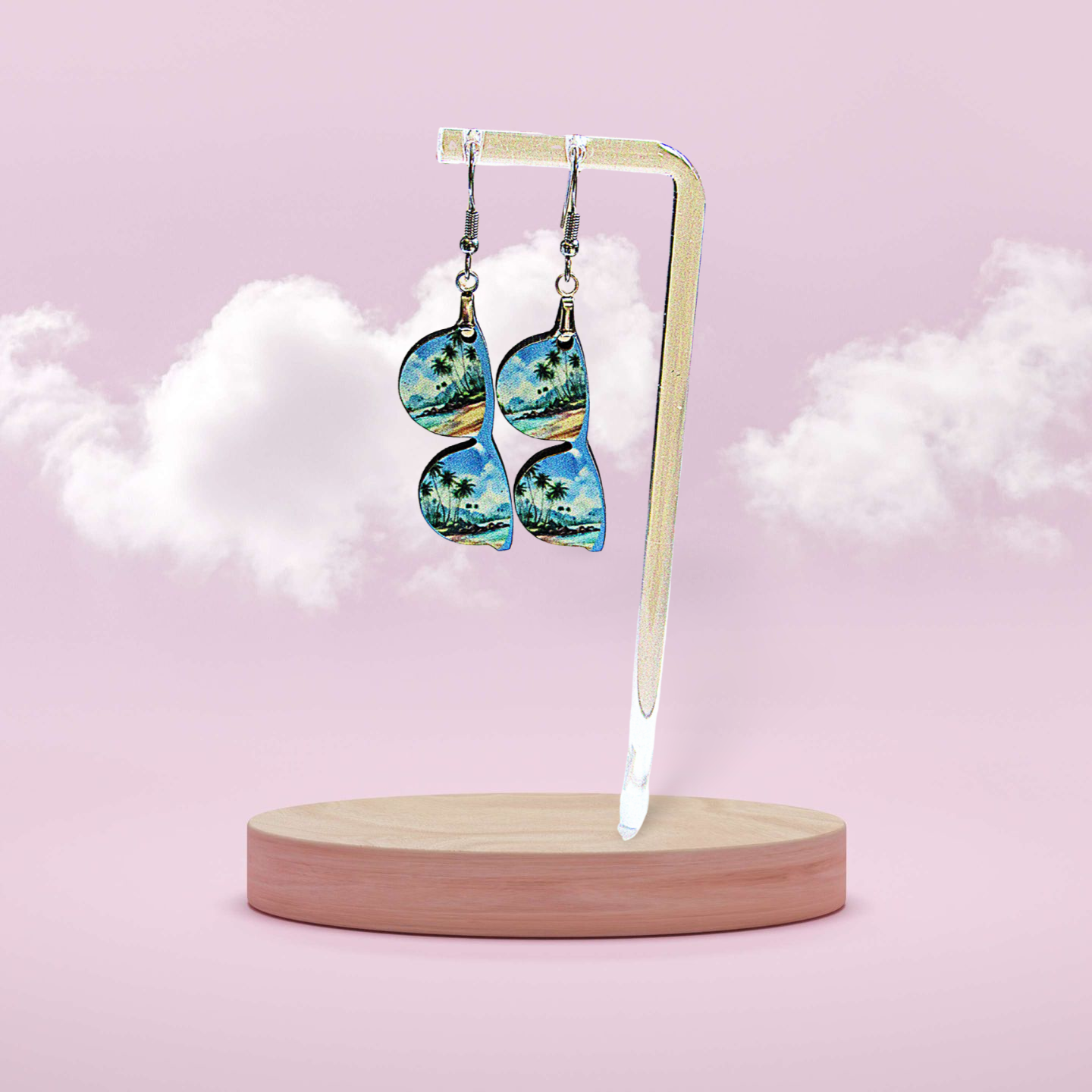 Sunglass Shaped Sublimated Earrings