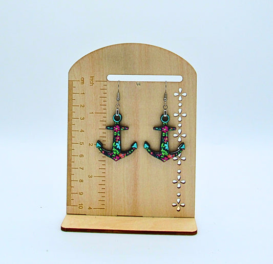 MDF-Anchor Shaped Sublimated Earrings 1.5 Inch