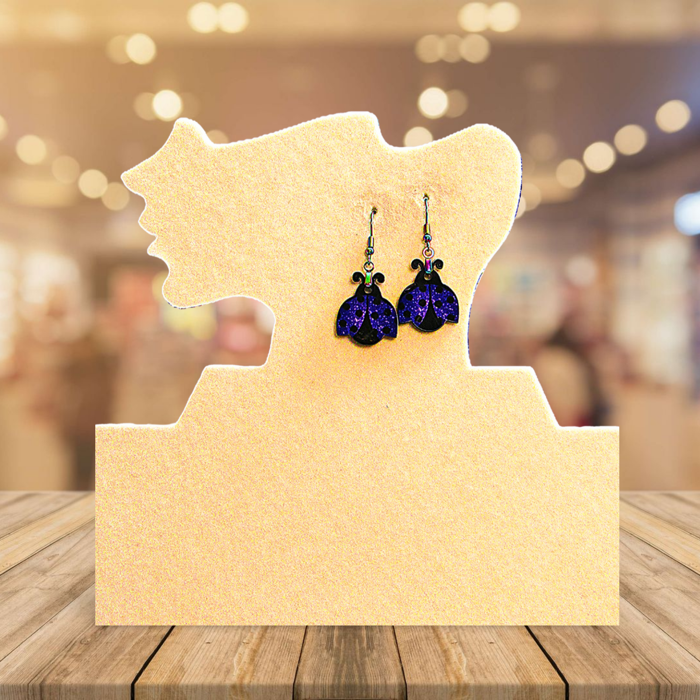 Ladybug Shaped Sublimated Earrings 1 inch