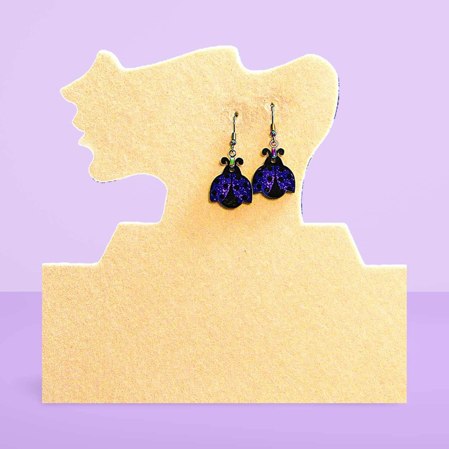 Ladybug Shaped Sublimated Earrings 1 inch