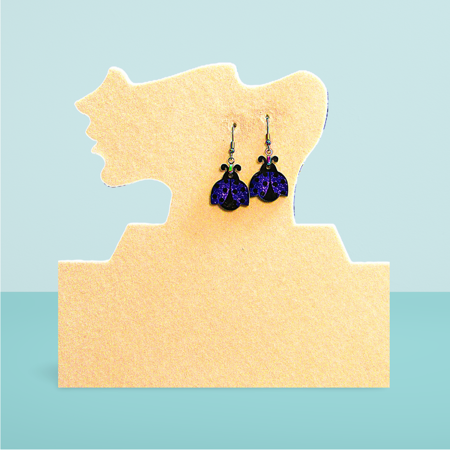 Ladybug Shaped Sublimated Earrings 1 inch